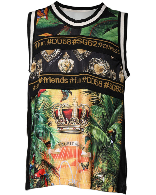Multicolor Tropical Sleeveless Tank T-shirt