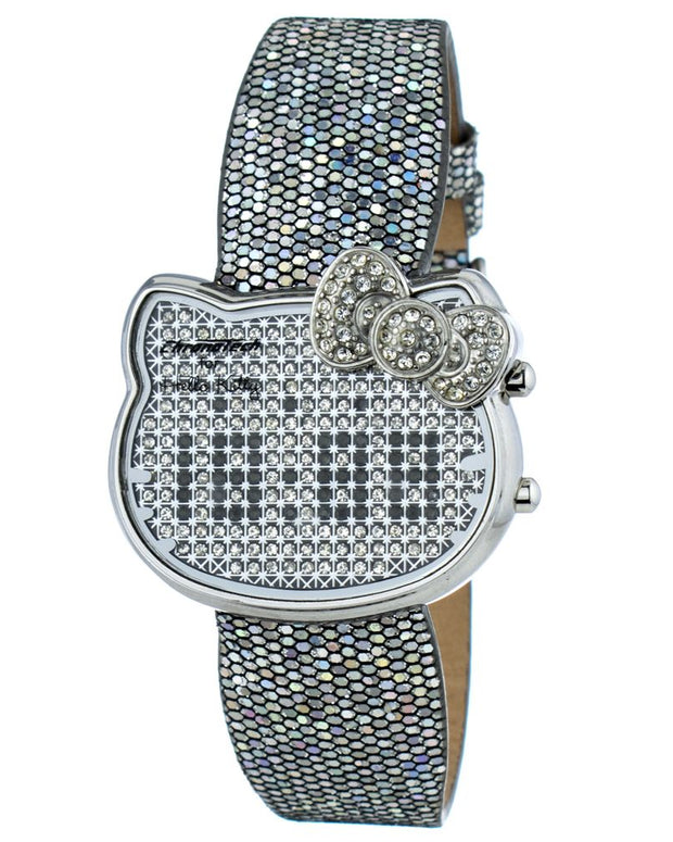 Silver Leather Dress Watch