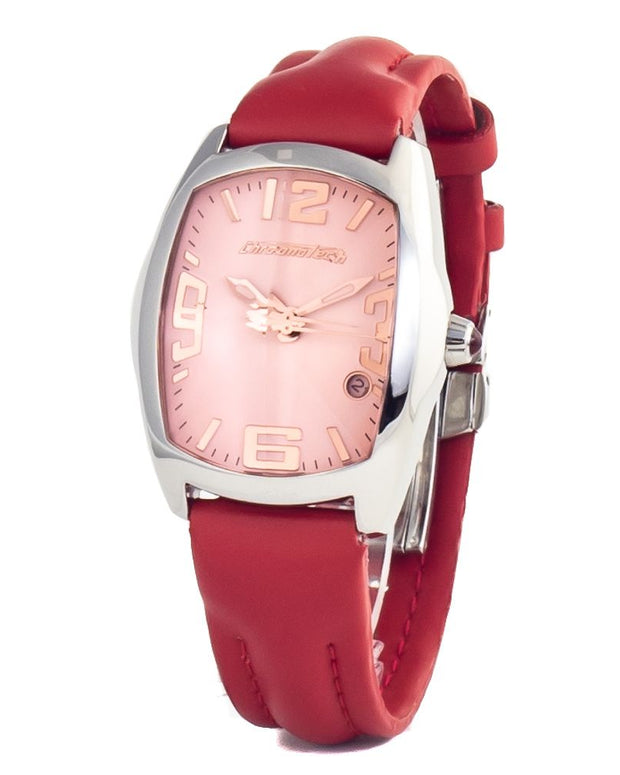 Red Leather Dress Watch
