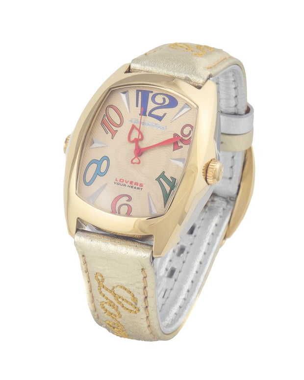 Silver Leather Dress Watch