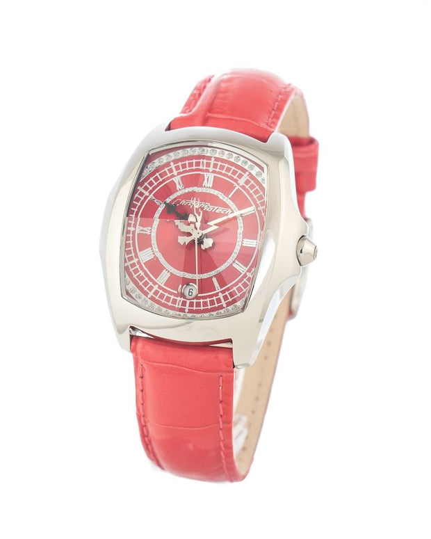 Red Leather Dress Watch