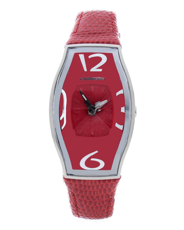 Red Leather Dress Watch
