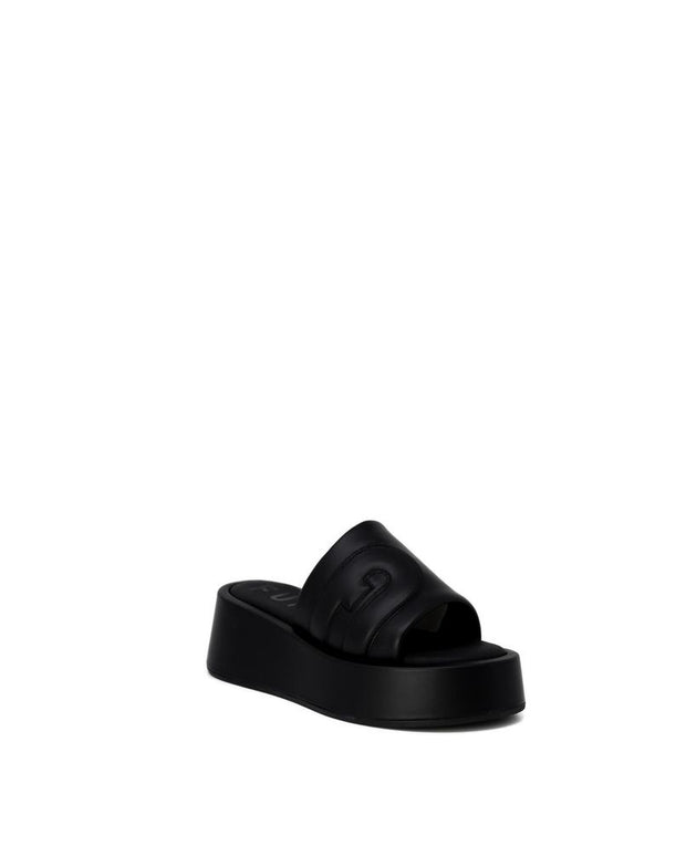 Black Leather Slipper