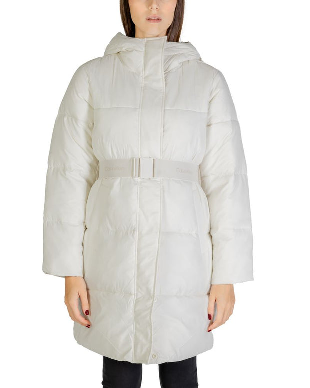 Cream Nylon Jackets & Coat