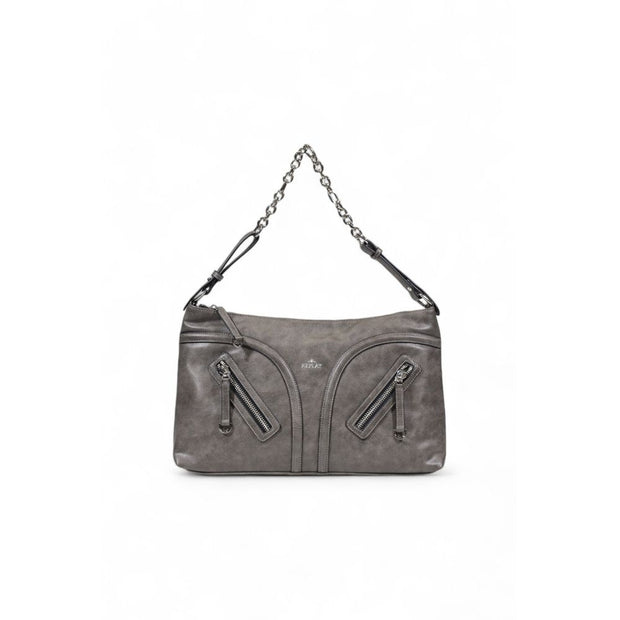 Gray Polyester Handbag