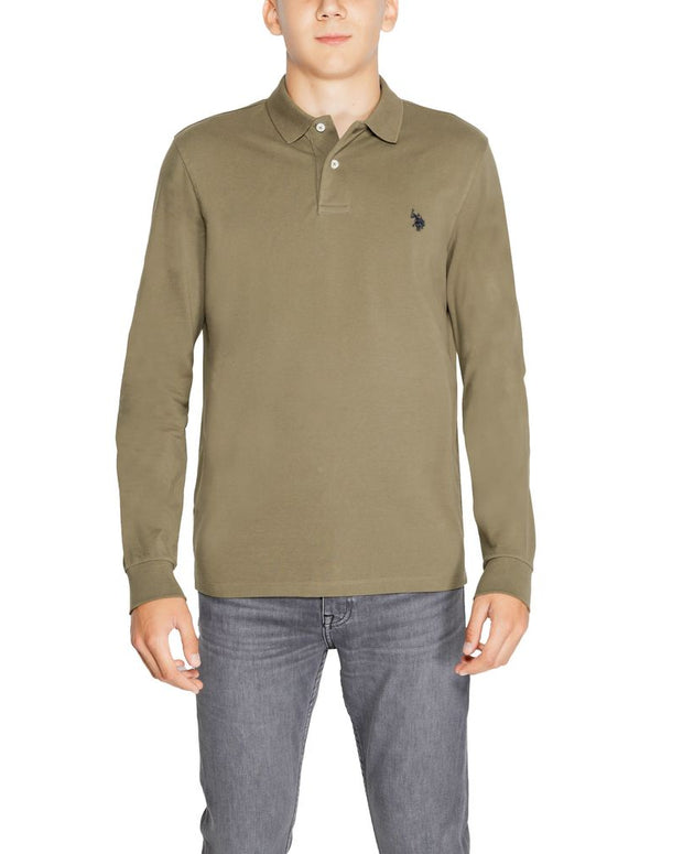 Green Cotton Long Sleeve T-Shirt