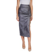 Gray Synthetic Leather Skirt