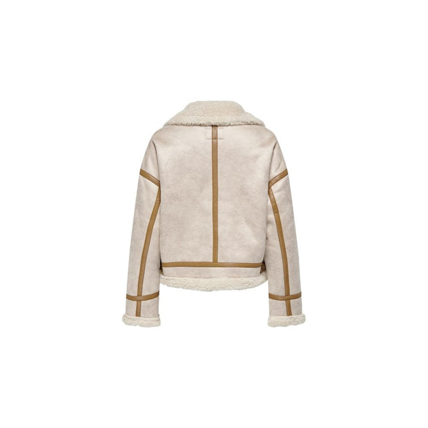 Beige Polyester Jackets & Coat