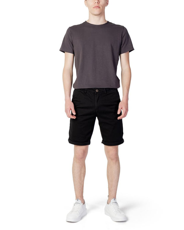 Black Cotton Shorts