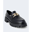 Black Leather Flat Shoe