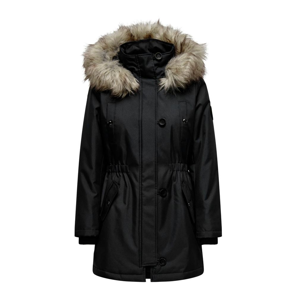 Black Polyester Jackets & Coat