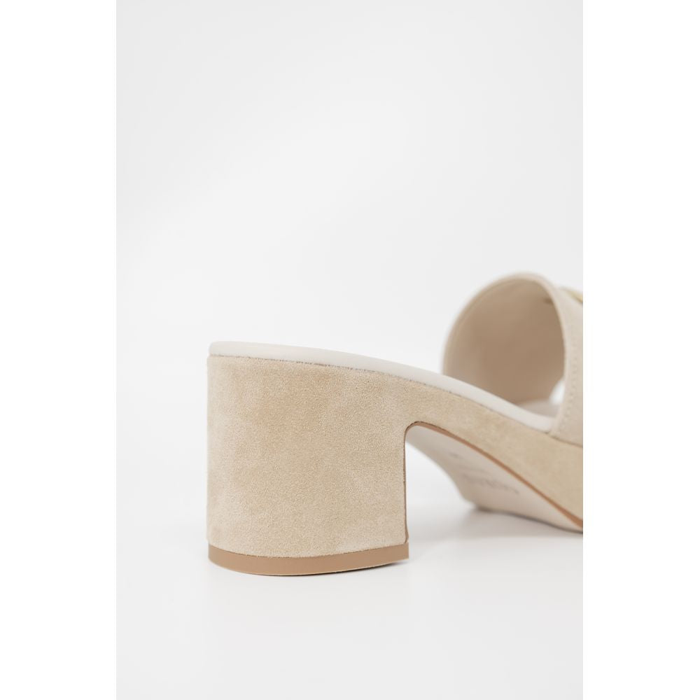 Beige Suede Sandals