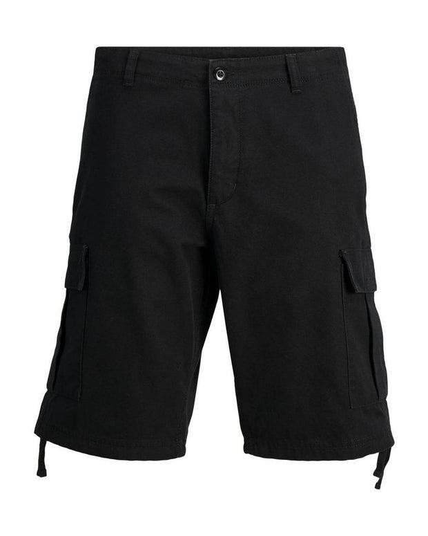 Black Cotton Bermuda Shorts