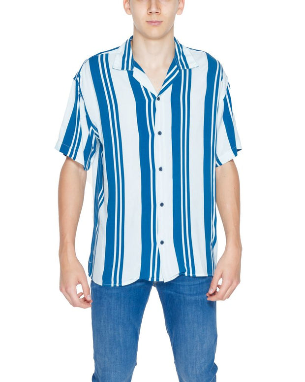 Blue Viscose Shortsleeve Shirt