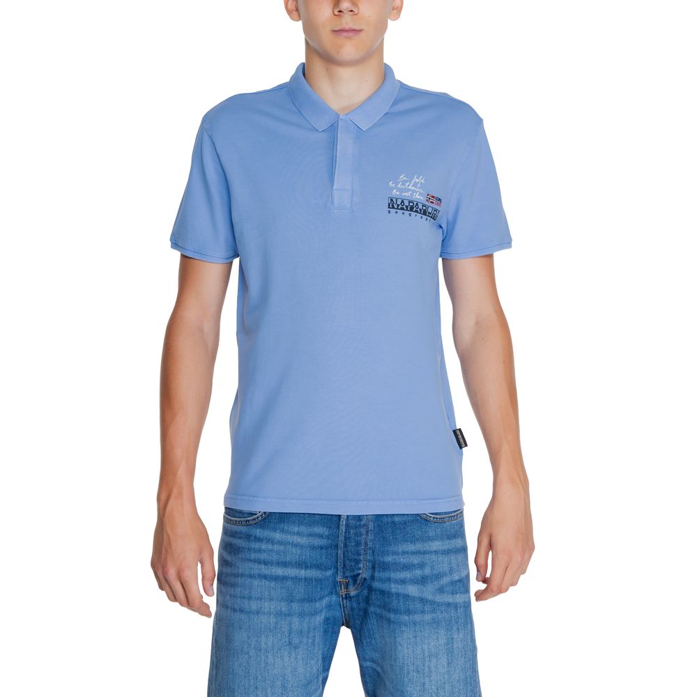 Blue Cotton Polo Shirt