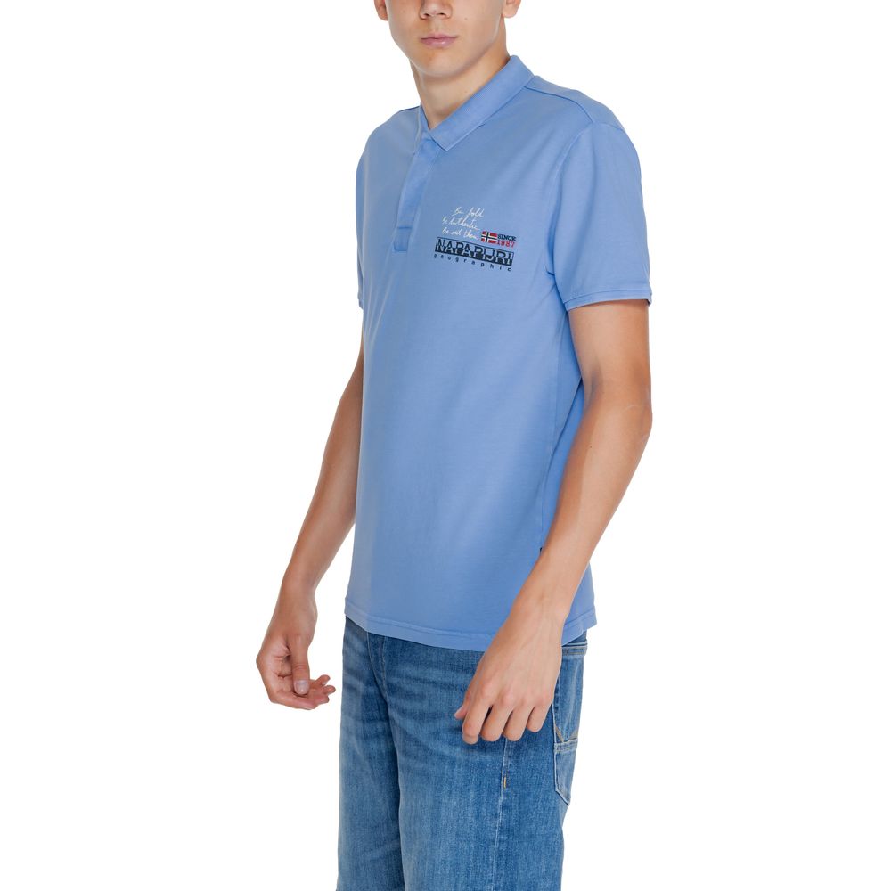 Blue Cotton Polo Shirt