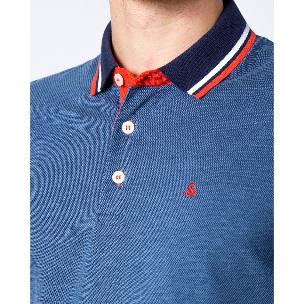 Blue Cotton Polo Shirt