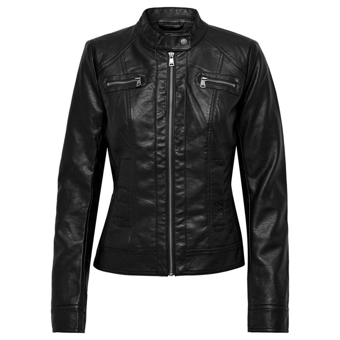 Black Polyester Jackets & Coat