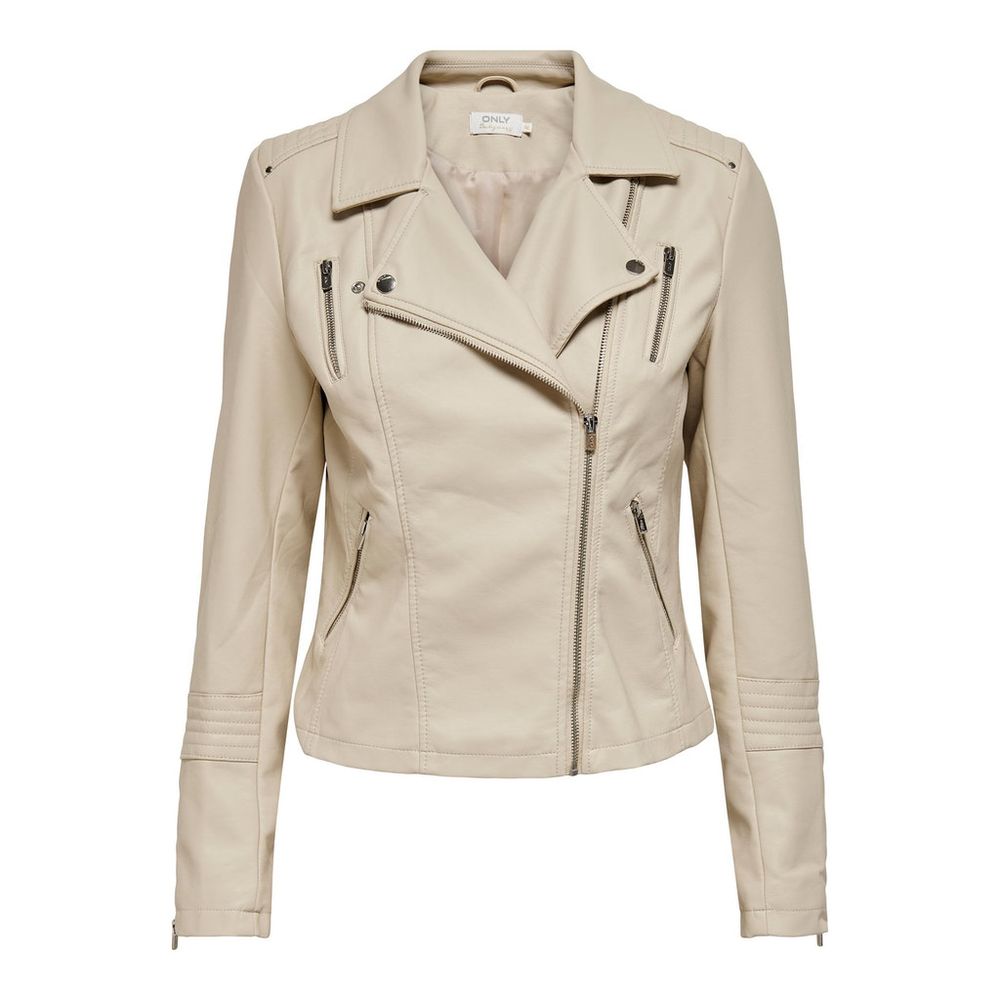 Beige Viscose Jackets & Coat