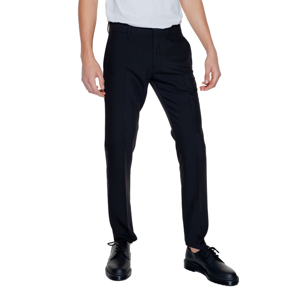 Black Polyester Jeans & Pant