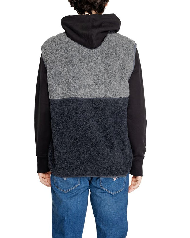 Black Recycled Polyester Sleveless Jacket