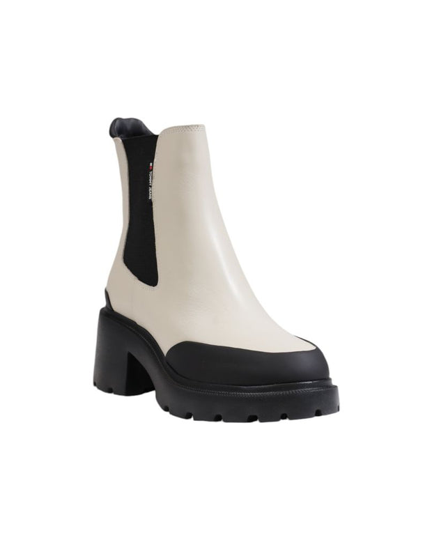 Beige Leather Ankle