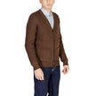 Brown Polyester Cardigan