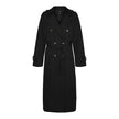 Black Polyester Trench Coat