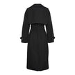 Black Polyester Trench Coat