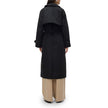 Black Polyester Trench Coat