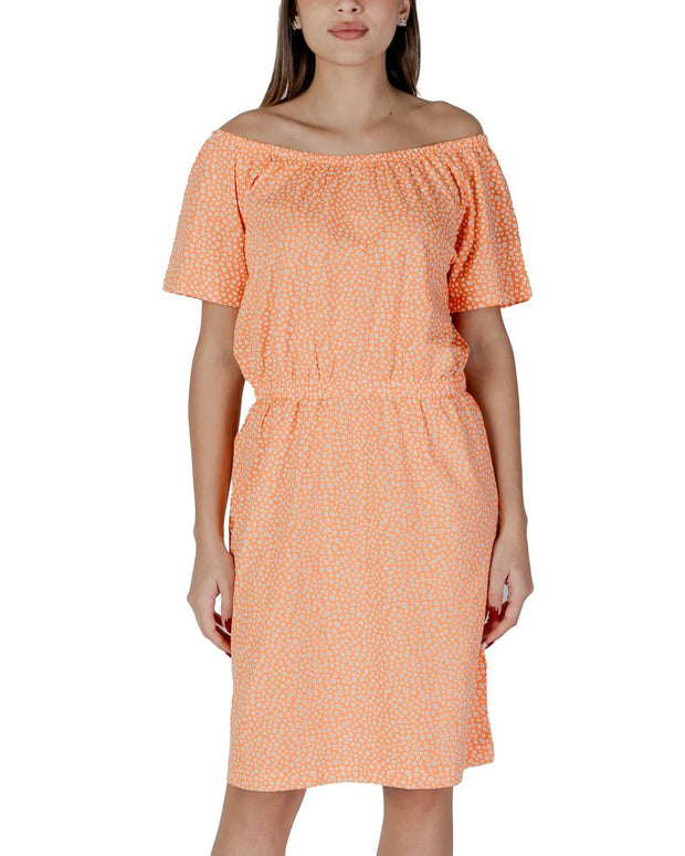 Orange Cotton Short Dress