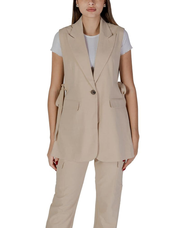Beige Polyester Waistcoat