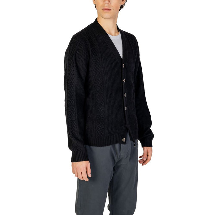 Black Polyester Cardigan