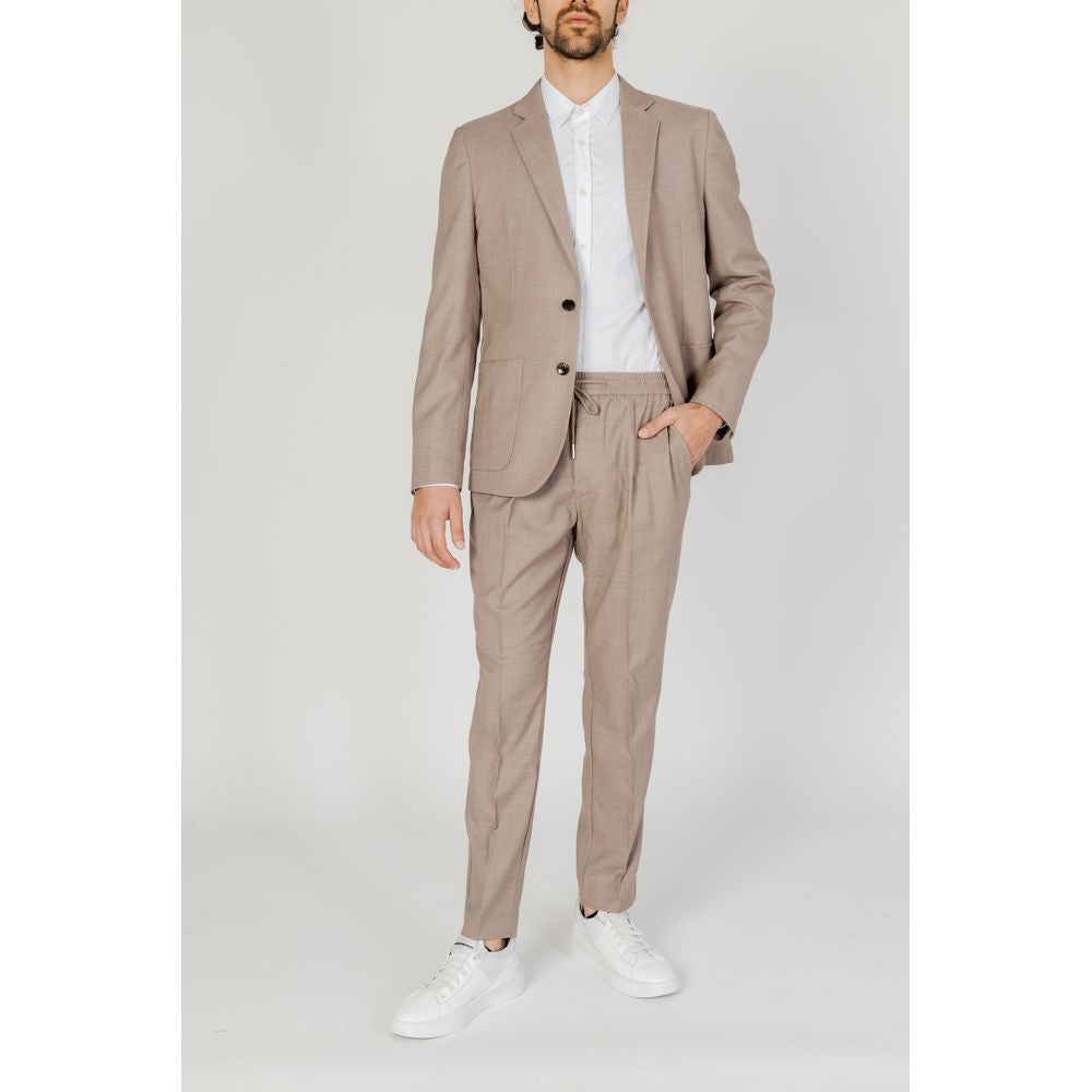 Beige Polyester Suit