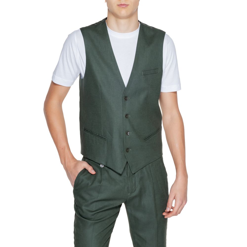 Green Linen Vest