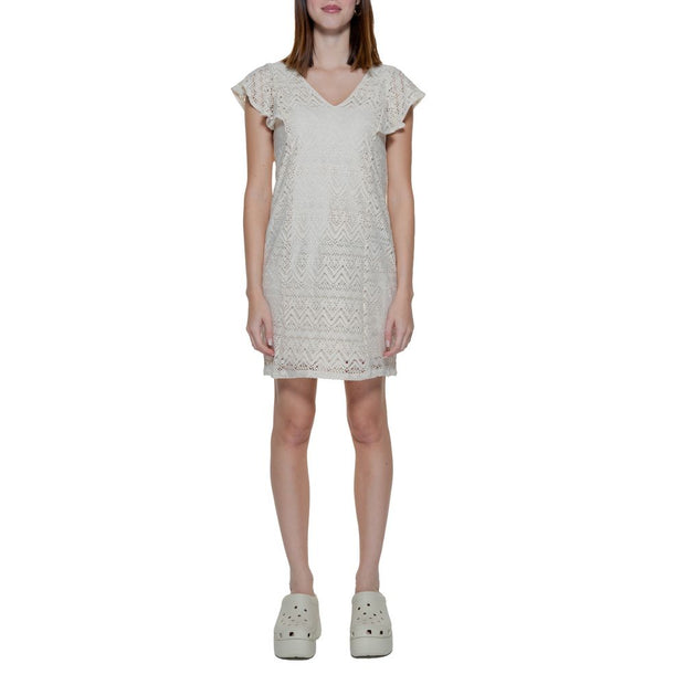 Beige Polyester Midi