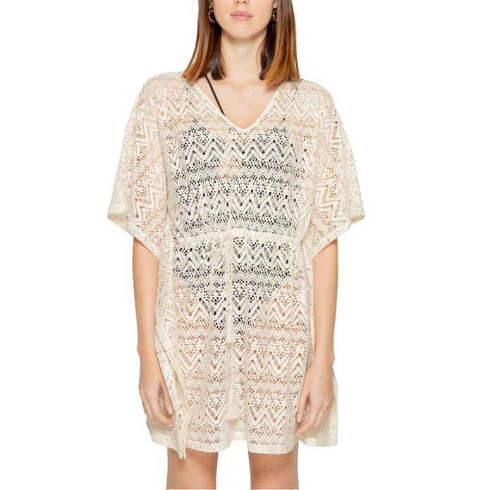 Beige Polyester Short