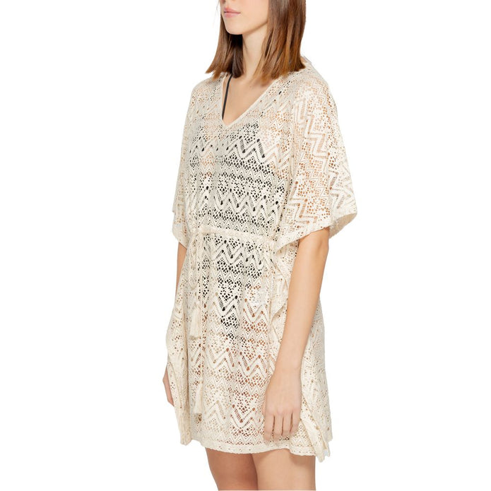 Beige Polyester Short