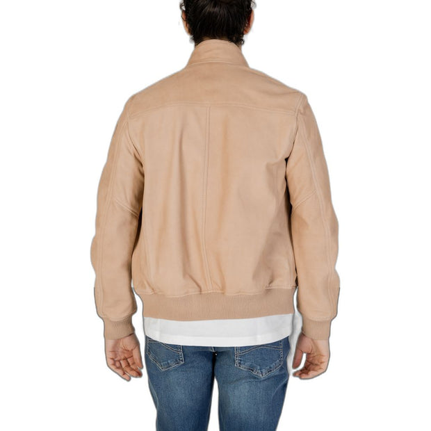 Beige Leather Jacket