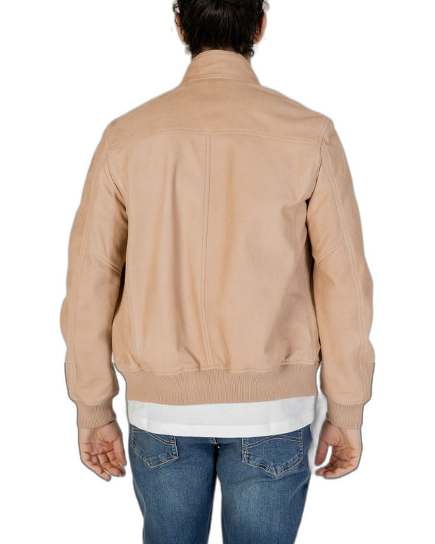 Beige Leather Jackets & Coat