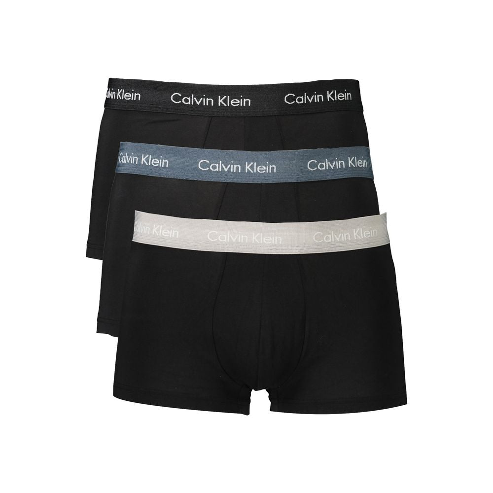 Black Cotton Men Boxer Underwear Trio Pack