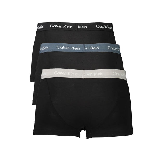 Black Cotton Men Boxer Underwear Trio Pack