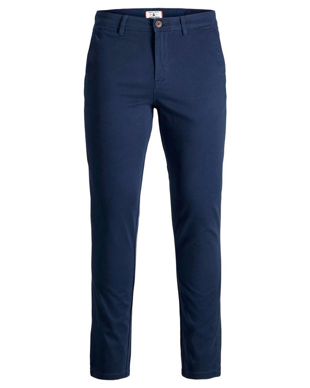 Blue Cotton Skinny Pants