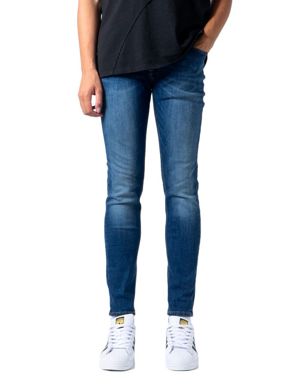 Blue Cotton Skinny Jeans