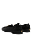 Black Exotic Leather Loafers Men Dress Shoes