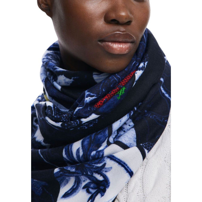 Blue Polyester Scarf