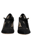 Black Mary Jane Taormina Lace Pumps Shoes