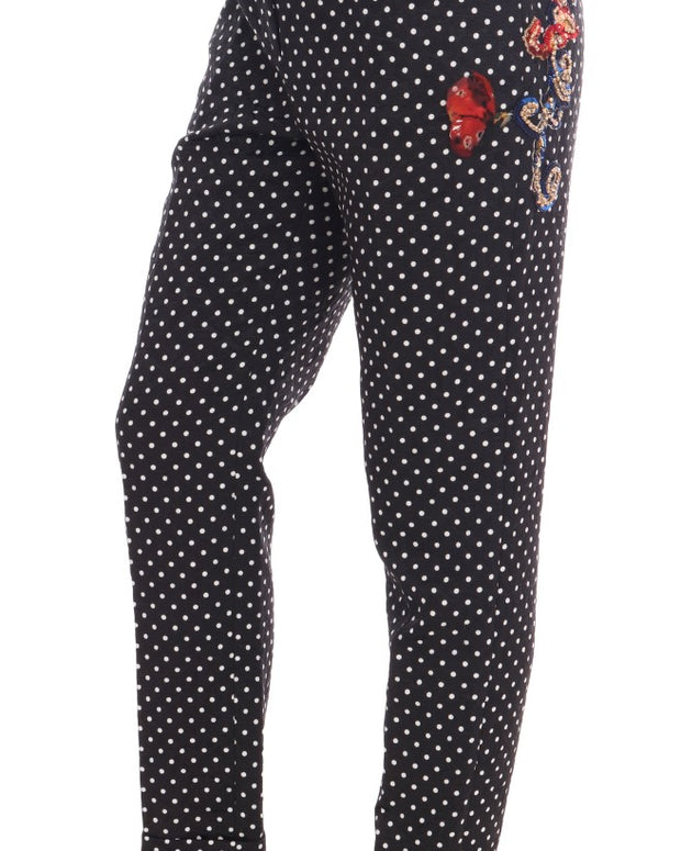 Black Polka Dot Sicily Crystal Pants