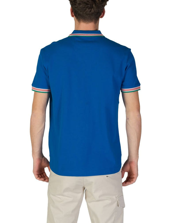 Blue Cotton Polo Shirt
