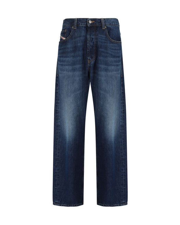 Blue Cotton Relaxed Fit Jeans